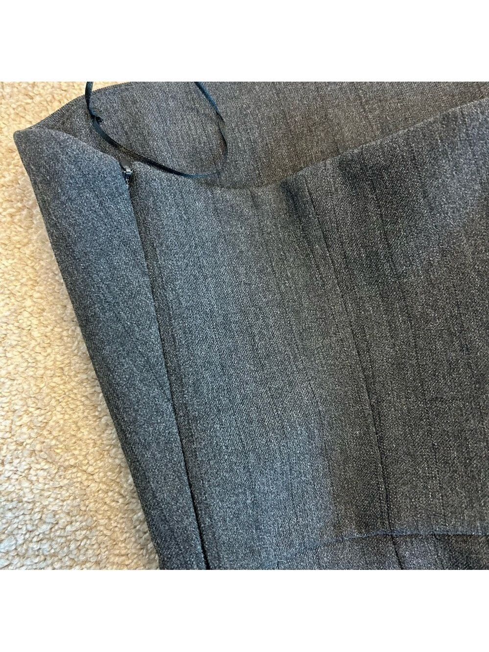 Zara gray strapless midi pencil dress pockets slit Sz S NWT - Picture 11 of 17